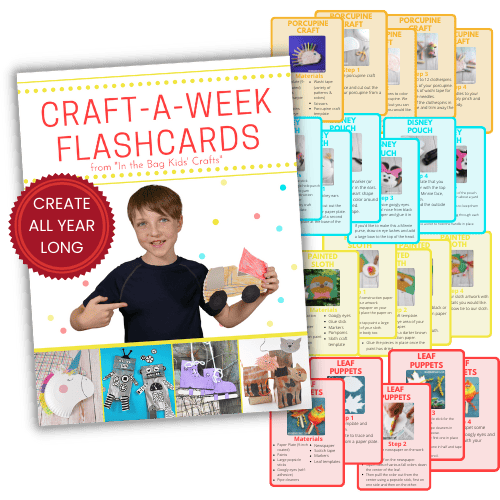 Crafts for kids for each week of the year in the form of flashcard sets 