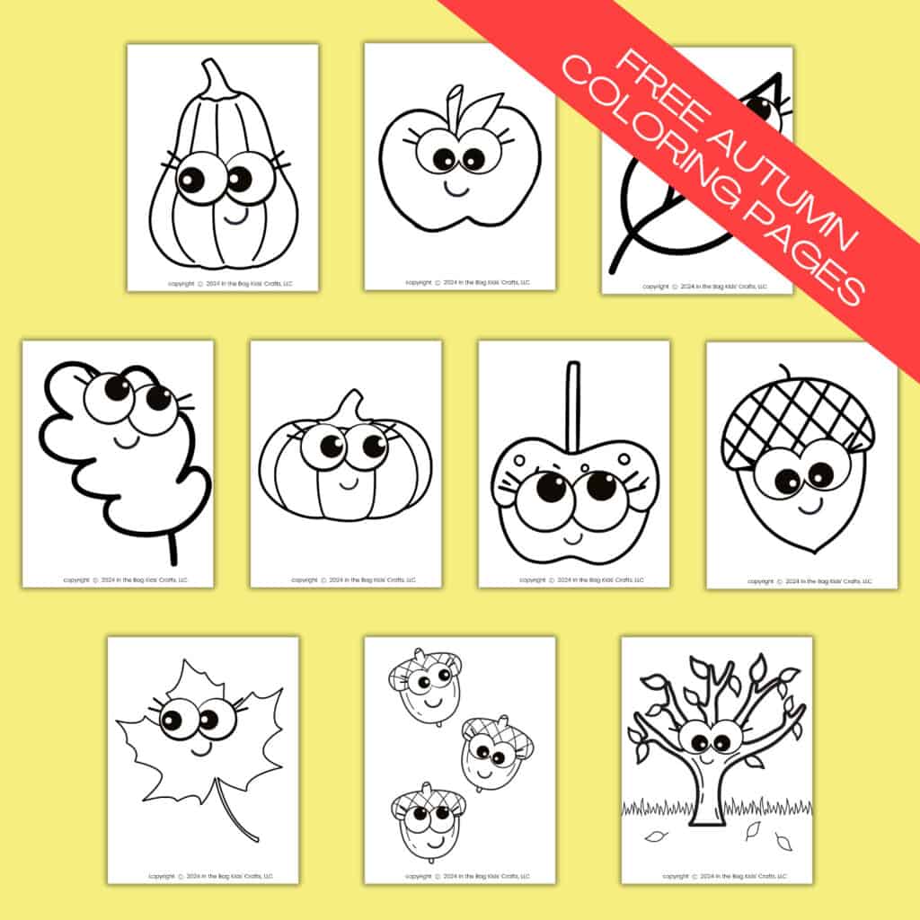Fall coloring pages for kids 