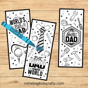 Printable Father's Day Bookmarks to color