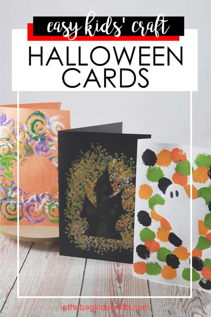 DIY Halloween Cards for kids with resist painting 
