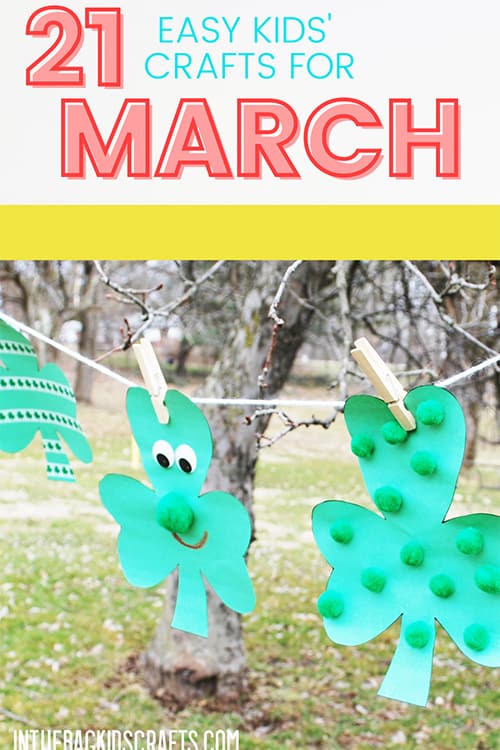 March Crafts for Kids Lucky Clovers 