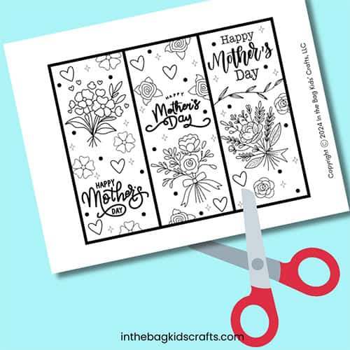 Printable Mother's Day Bookmarks Cutting 