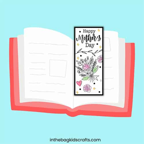 Mother's Day Bookmarks colored and in book 