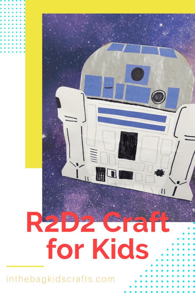 R2D2 Craft for Kids Star Wars Craft made from a paper lunch bag 