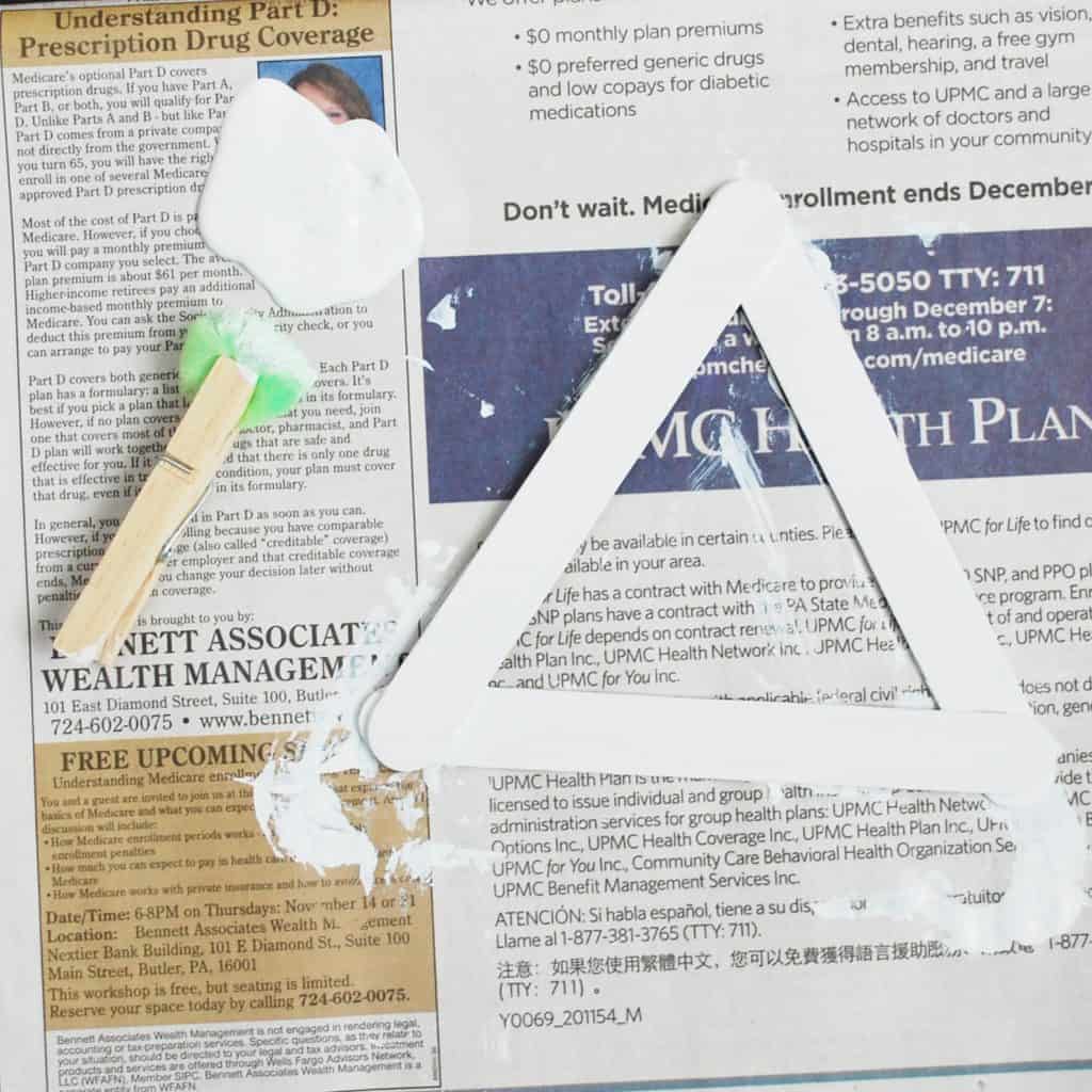 Paint the triangle frame white