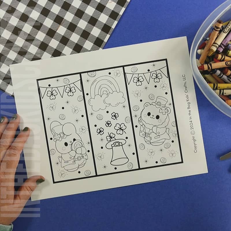 st. patrick's day bookmarks to color