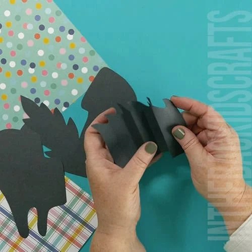 Paper Black Cat craft for kids step 2