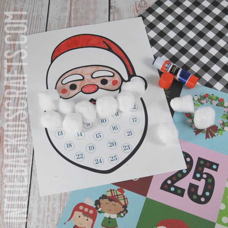 Printable Advent Calendar Santa Claus Theme
