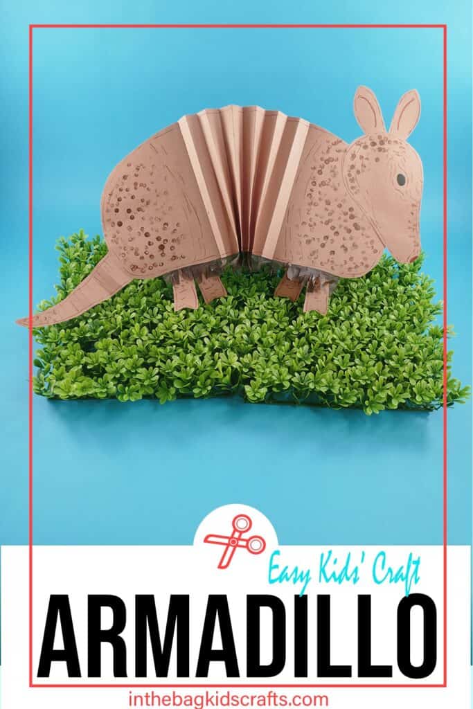 Paper Armadillo Craft for Kids with template 