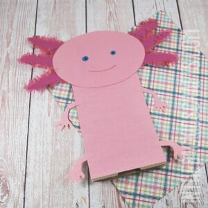 axolotl paper craft puppet for kids