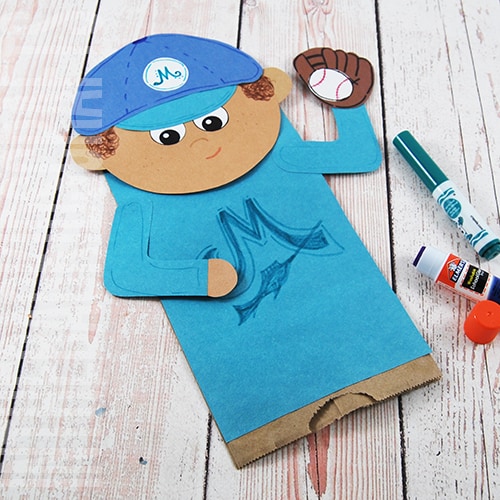 Baseball Craft puppet step 4