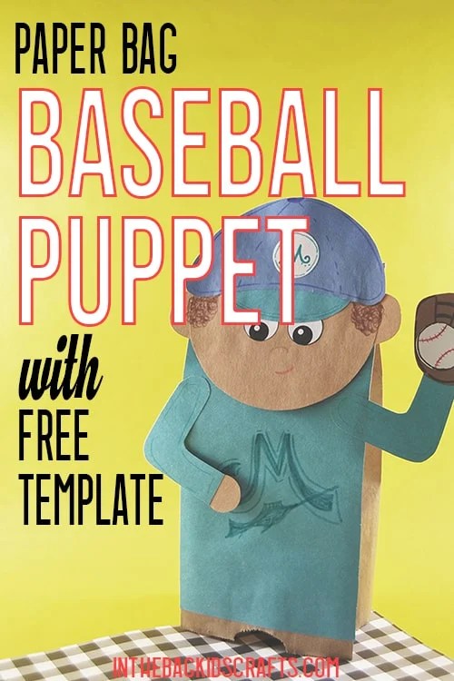  Baseball Craft Paper Bag Puppet Player 