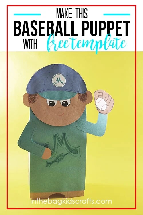 Baseball Craft for Kids Paper Bag Puppet Player 