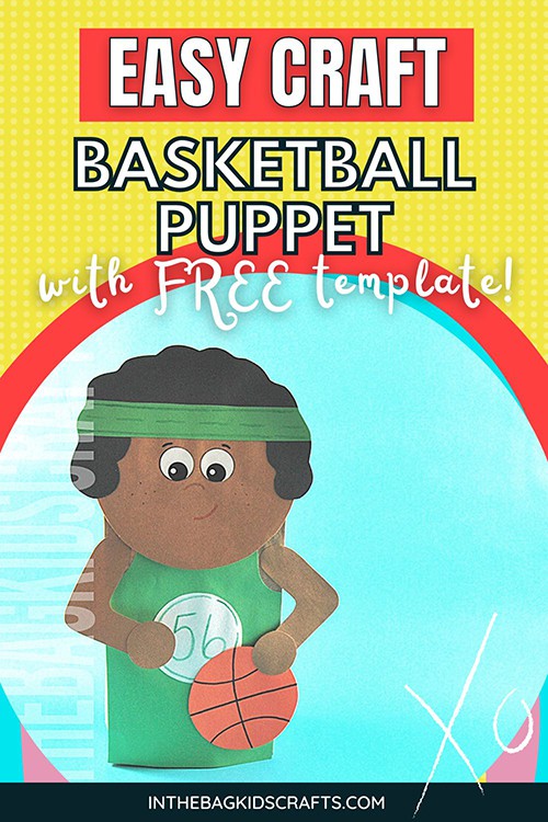 Basketball Craft for Kids paper bag puppet 