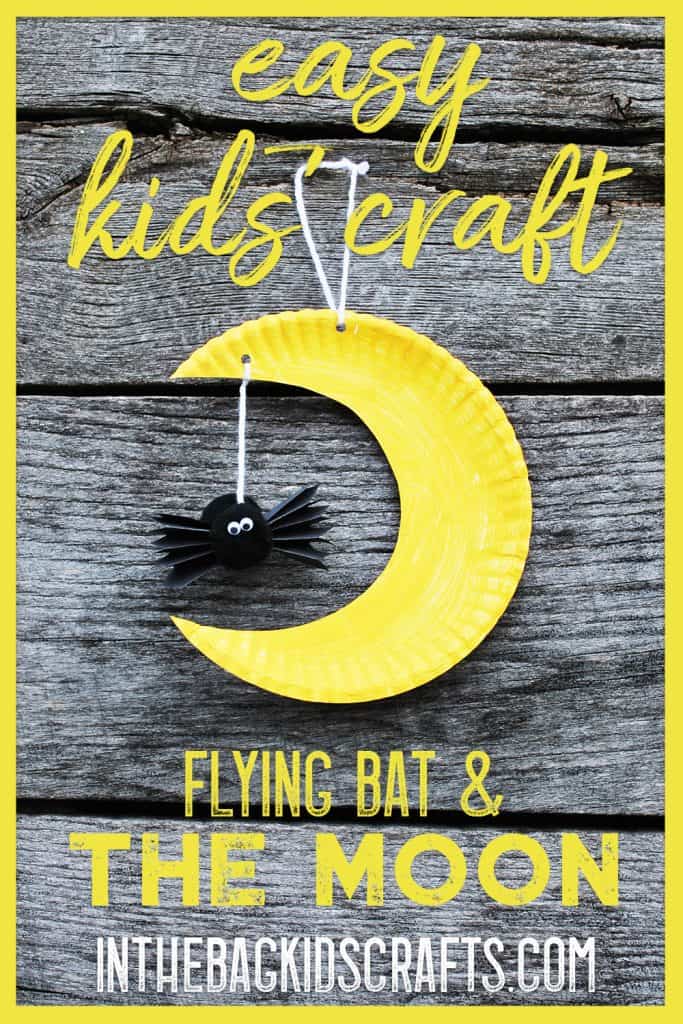 crescent moon and bat kids' craft 