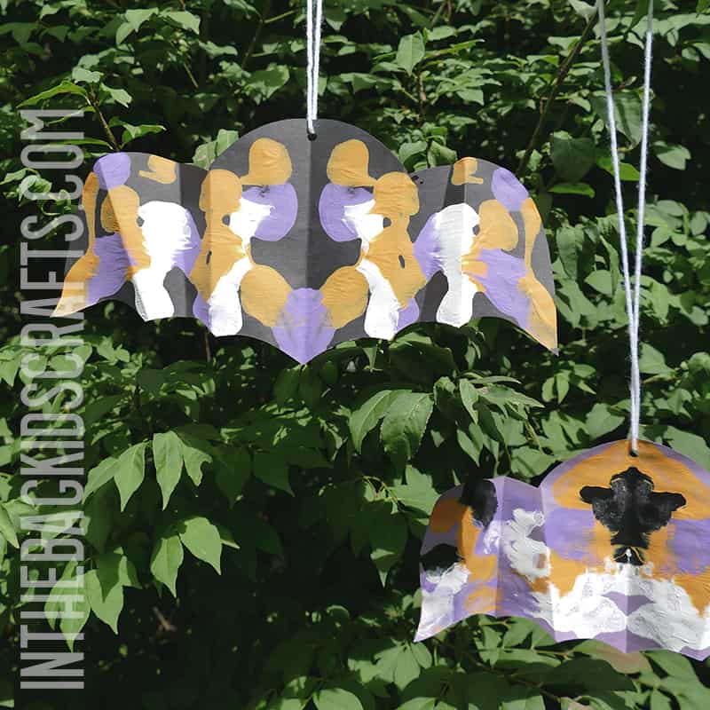 PAPER BAT CRAFT FOR KIDS HALLOWEEN PAINTED PAPER BAT