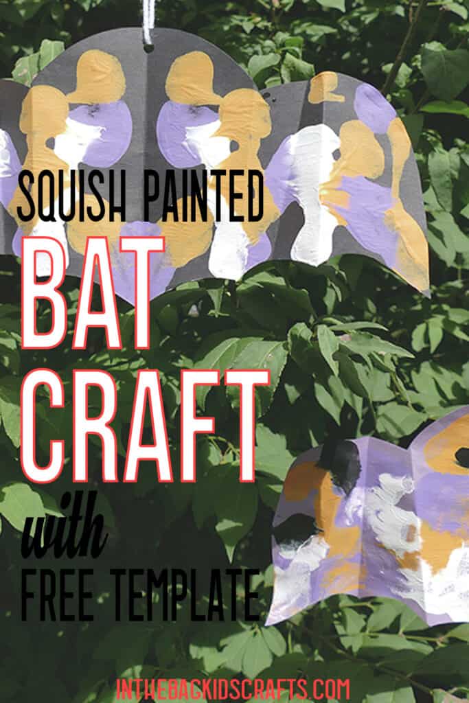 Halloween bat craft with squish painting technique