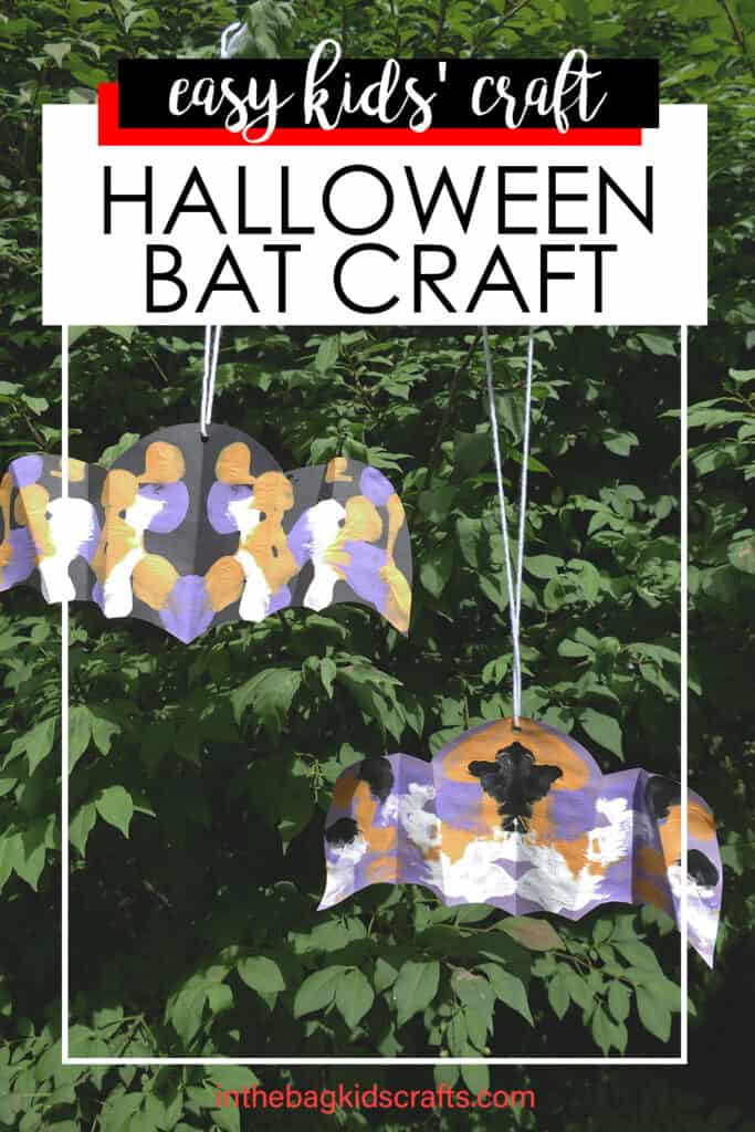 process art bat craft for kids using squish painting