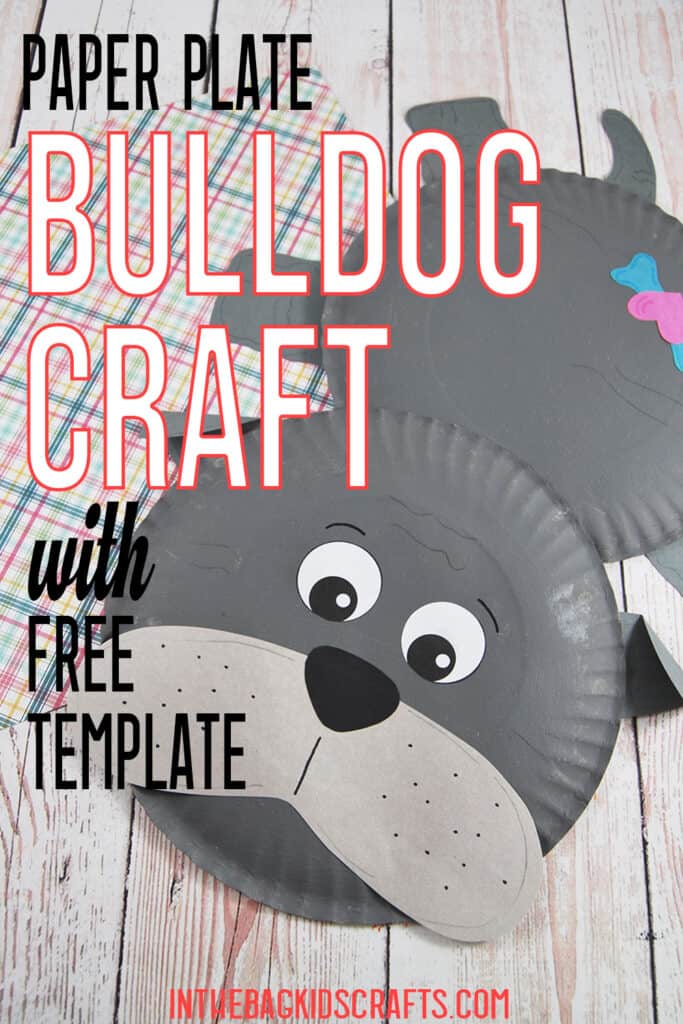 bulldog craft for kids made wiht paper plates 