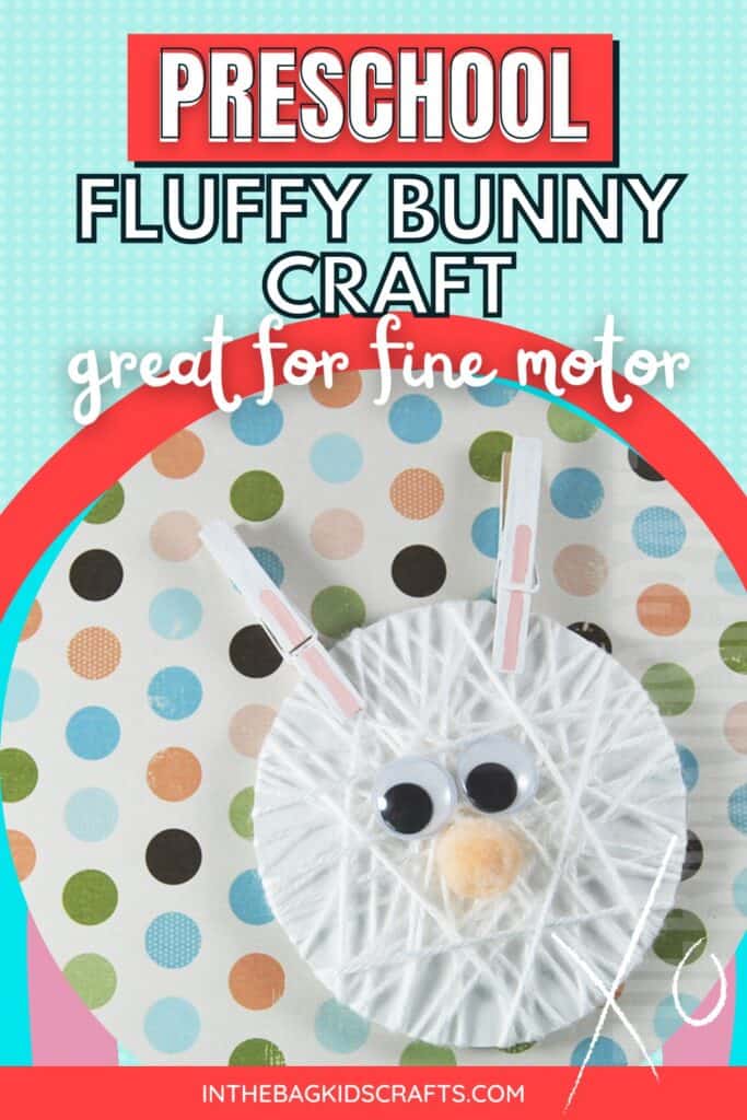 Rabbit Craft for Preschoolers with Clothespin ears 