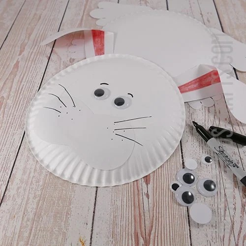 PAPER PLATE BUNNY CRAFT STEP 5