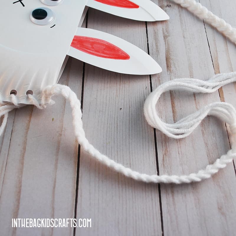 PAPER PLATE BUNNY CRAFT BRAIDED HANDLE 