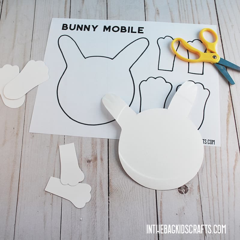 PAPER PLATE RABBIT CRAFT STEP 2
