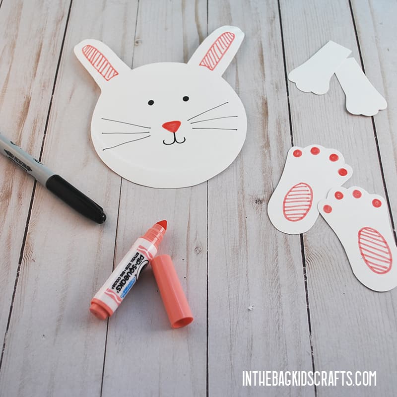 PAPER PLATE RABBIT CRAFT STEP 3