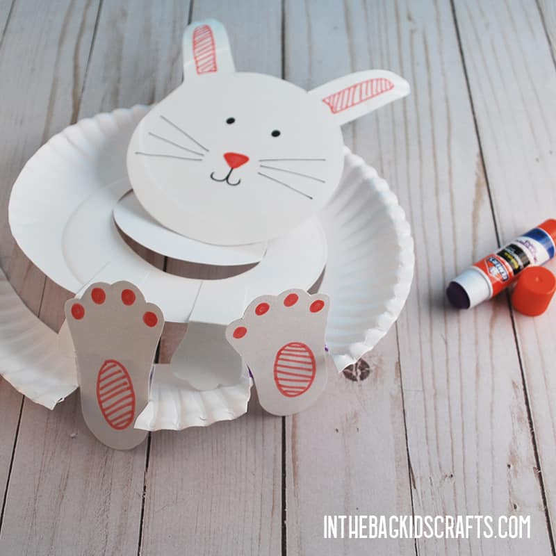 PAPER PLATE RABBIT CRAFT STEP 4