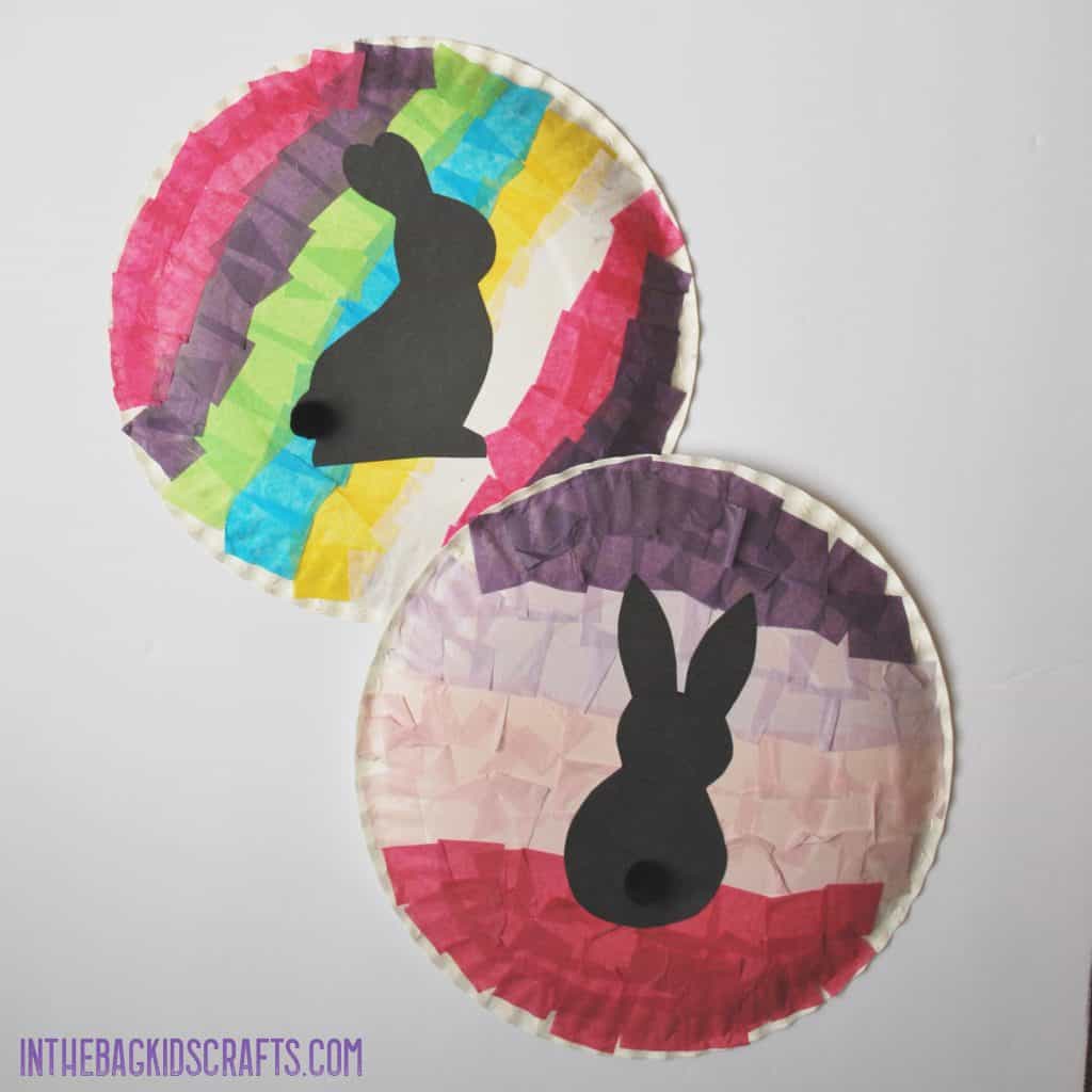 ACTIVITIES TO DEVELOP FINE MOTOR SKILLS BUNNY SILHOUETTE  CRAFTS WITH TISSUE PAPER 
