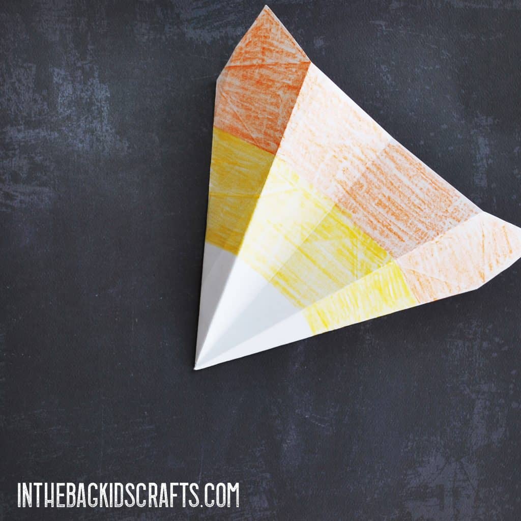 Candy Corn Paper Airplane