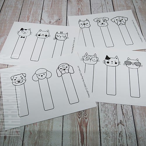 Printable Pet Bookmarks Cats and Dogs 