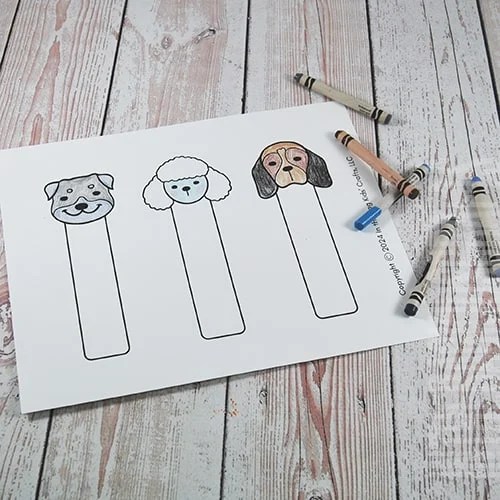 Cat Bookmarks Dog Bookmarks Pet Bookmarks Printables to color 