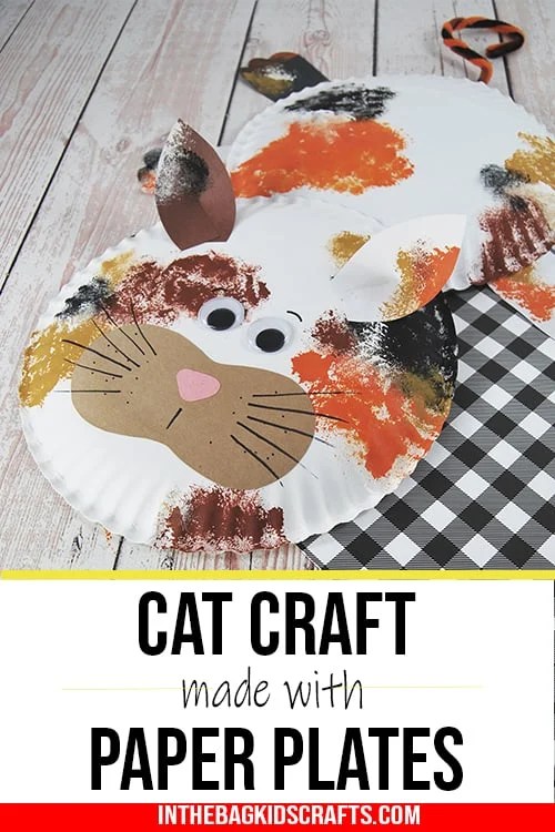 cat craft made from paper plates 