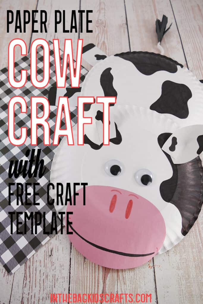 Paper Plate Cow Crafft with Free Craft template 