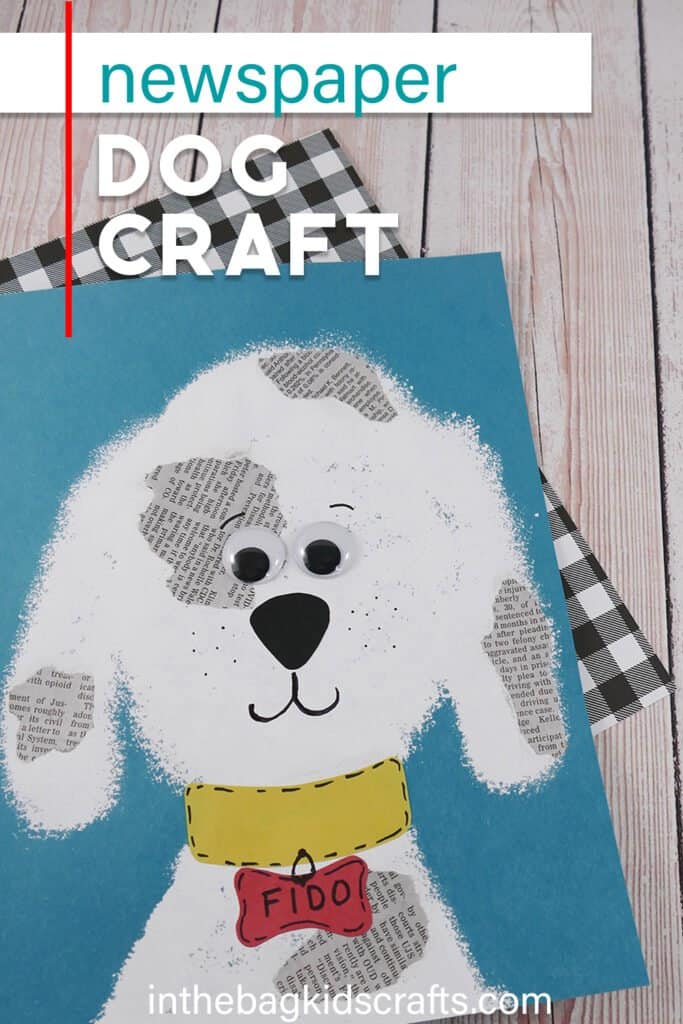 EASY DOG CRAFT FOR KIDS WITH RECYCLED NEWSPAPER SPOTS 