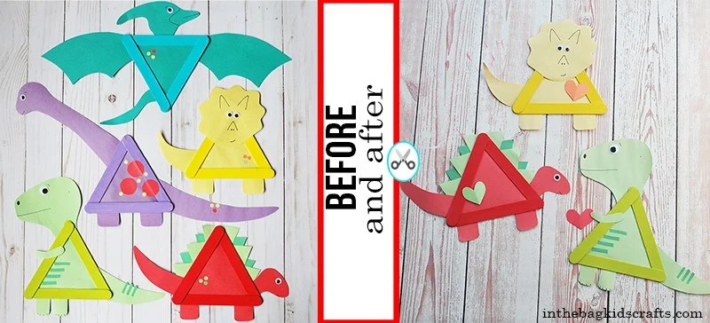 DINOSAUR CRAFTS FOR KIDS BEFORE AND AFTER