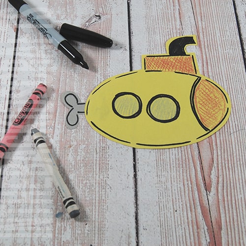 yellow submarine craft for kids step 4