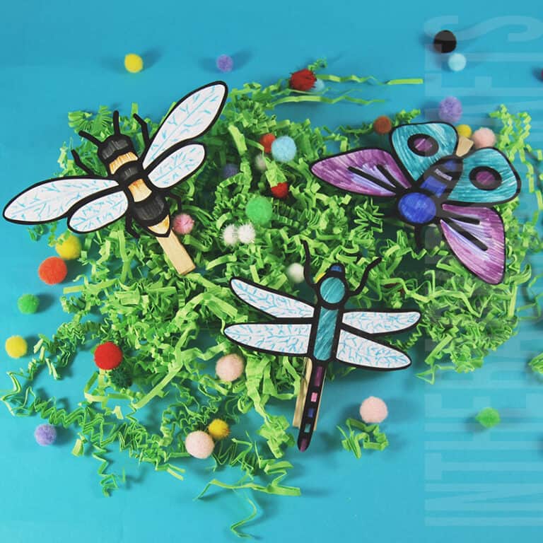 Dragonfly Craft for Kids and other flying bug crafts