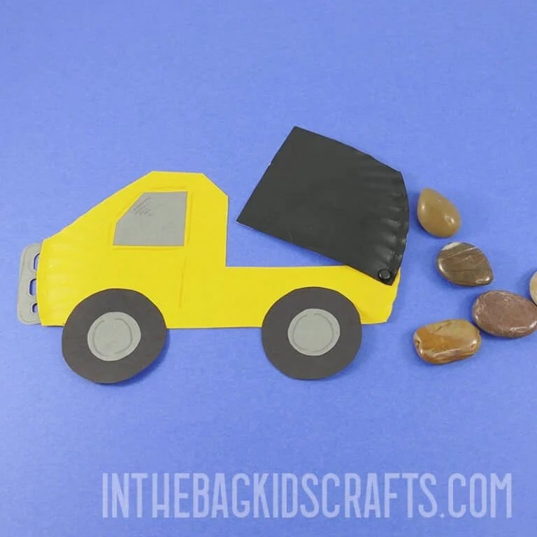 Dump Truck Craft for Kids from a Paper Plate