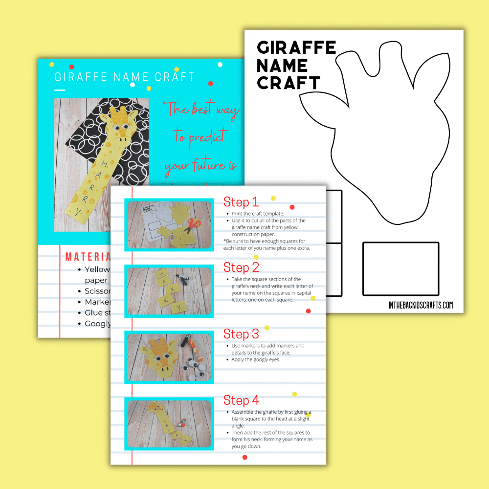 items for each name craft in collection including instructions, materials and template 