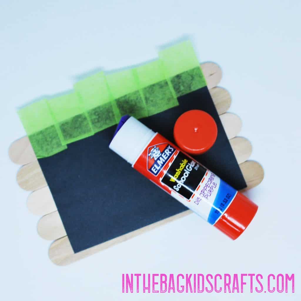 Easy Easter Basket Craft Step 4 Add the grass and handle 