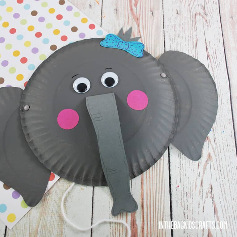 paper plate elephant craft