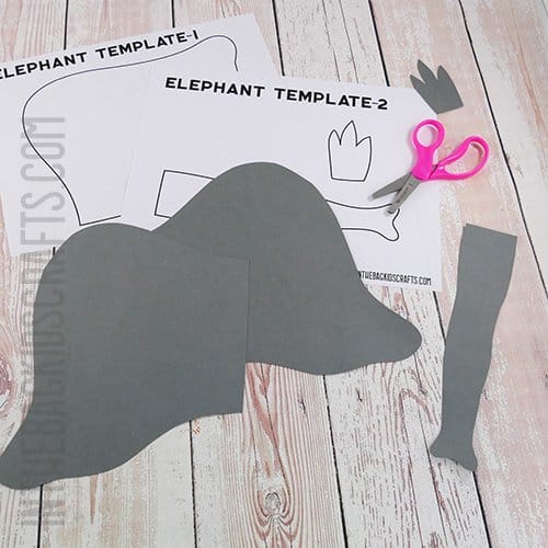 USE THE ELEPHANT CRAFT TEMPLATE STEP 2