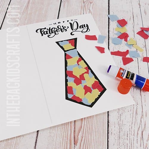 MOSAIC CRAFT FOR KIDS FATHER'S DAY CARDS STEP 2