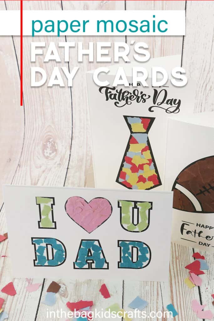 paper mosaic DIY Father's Day cards for kids to make 