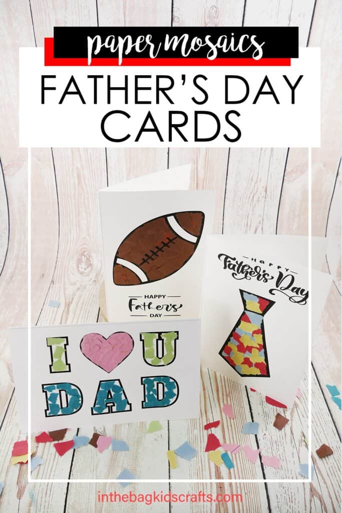 Father's Day Cards for Kids to make paper mosaics 