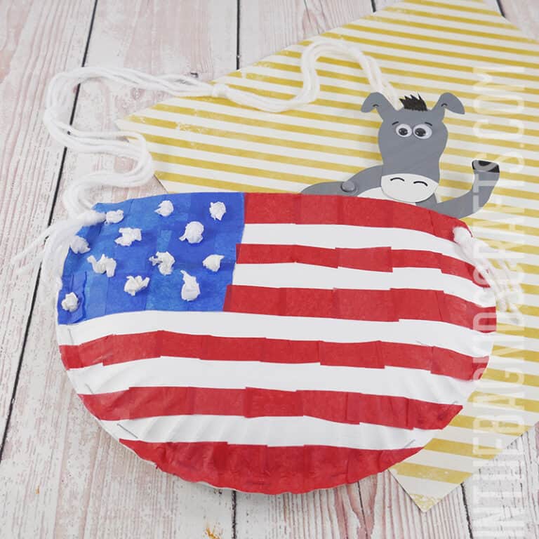 Flag Craft for Kids Paper Plate Pouch