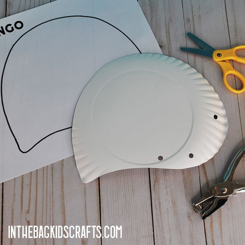Flamingo Paper Plate Craft Step 1