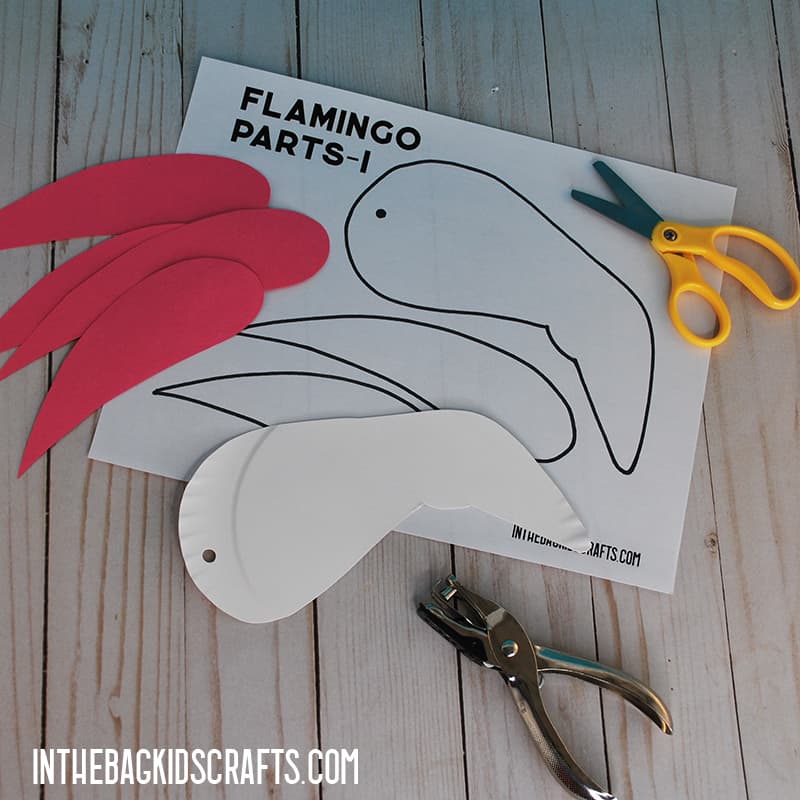 PAPER PLATE FLAMINGO CRAFT STEP 2